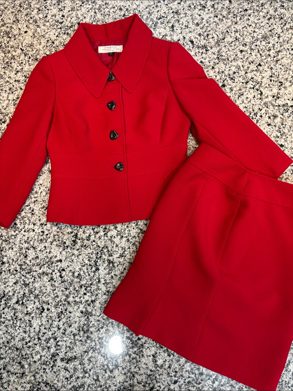 Tahari Arthur S. Levine Red Petite Jacket